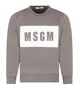 Gray sweatshirt for kids with white logo