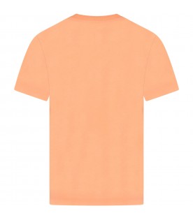 Orange T-shirt for girl with white logo