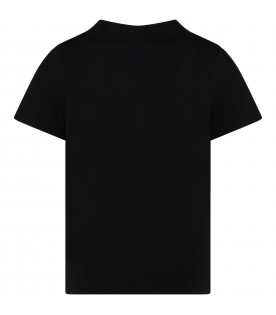 Black T-shirt for kids with golden logo
