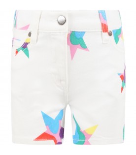 White shorts for girl with stars
