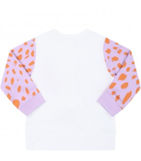 White sweatshirt for baby girl with tiger