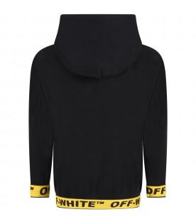 Black sweatshirt for kids with white logo