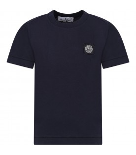 Blue boy T-shirt with iconic compass