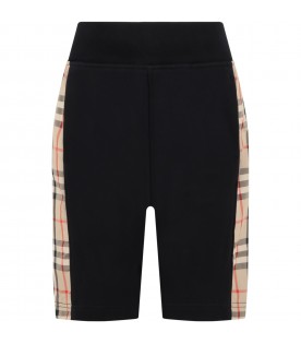 Black shorts for boy with vintage check