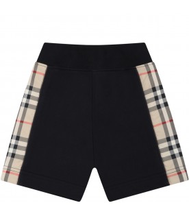 Black shorts for babykids with vintage check