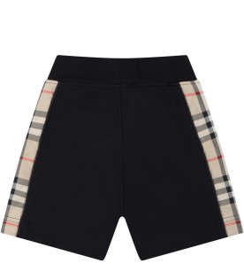 Black shorts for babykids with vintage check