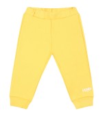 Fendi Kids Yellow sweatpants for babykids with white logo