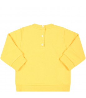 Felpa gialla per neonati con logo bianco