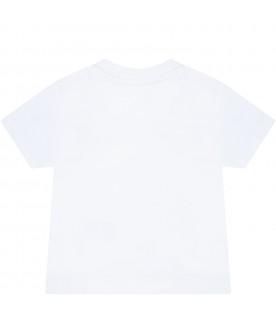 White t-shirt for baby kids with logos