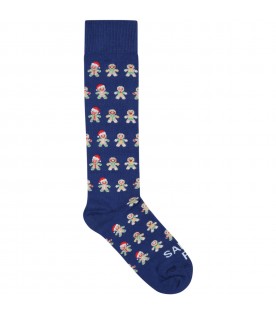 Blue socks for kids with Zenzy