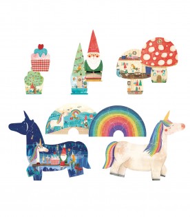 Multicolor puzzle for kids with unicorn