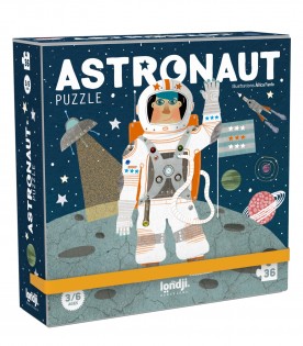 Multicolor puzzle for kids with astronaut