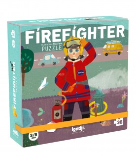 Multicolor puzzle for kids with firemen