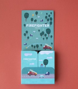 Multicolor puzzle for kids with firemen