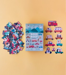 Multicolor puzzle for kids with vehicles