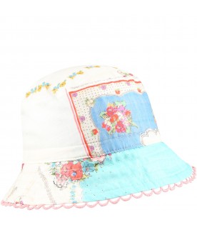 Multicolor cloche for girl with floral print