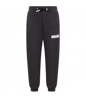 Gray sweatpants for boy with white logo