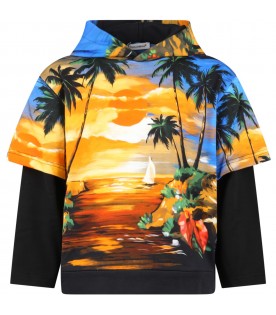 Multicolor sweatshirt for boy with sunset