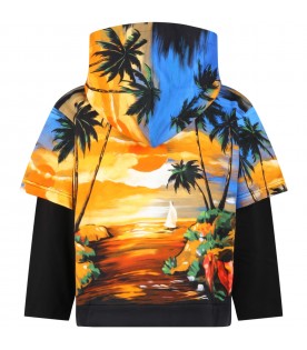 Multicolor sweatshirt for boy with sunset