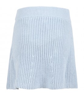 Light-blue skirt for girl with blakc bows