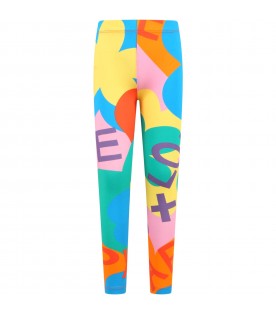 Multicolor leggings for girl with colorful print