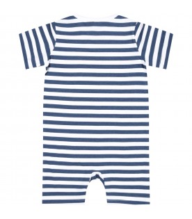 Multicolor romper for baby boy with chimpanzee