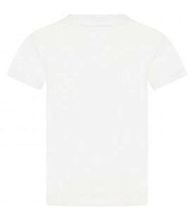 White T-shirt for girl with golden logo