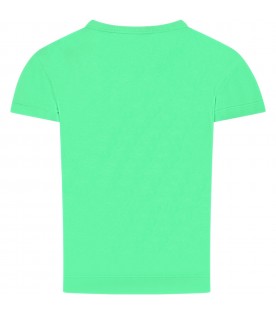 Green T-shirt for girl with smuleys