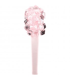 Pink headband for girl with diamonds