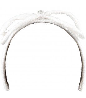 Ivory headband for girl with sequins