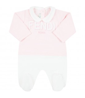 Multicolor set for baby girl with white logo