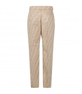 Beige trousers for boy with FF