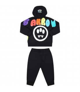 Black tracksuit for baby boy with logo