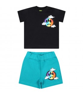 Completo multicolor sportivo per neonato con logo