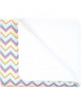 Multicolor blanket for baby girl with chevron pattern