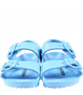 Light-blue sandals "Milano Eva Kids" for boy with logo