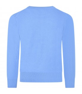 Light-blue sweater for baby boy with pony