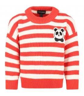 Multicolor sweater for boy with bear