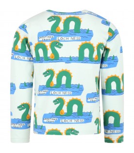 Green T-shirt for kids with Loch Ness Monster
