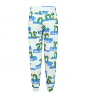 Green sweatpants for boy with Loch Ness monster