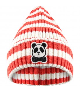 Multicolor hat for kids with bear