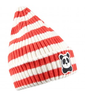 Multicolor hat for kids with bear