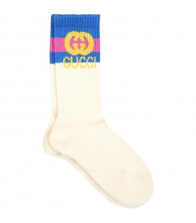 Ivory socks for kids with logo