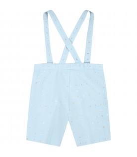 Light-blue dungarees for baby boy with G