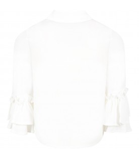 White shirt for girl with ruffles