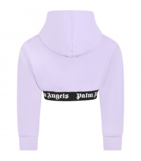 Purple sweatshirt for girl with logo