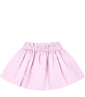 Pink skirt for baby girl with FF