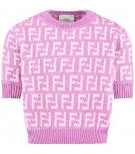 Purple sweater for girl with FF