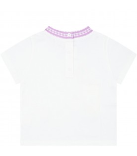 White T-shirt for baby girl