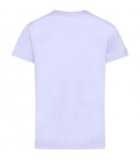 Purple T-shirt for girl with print